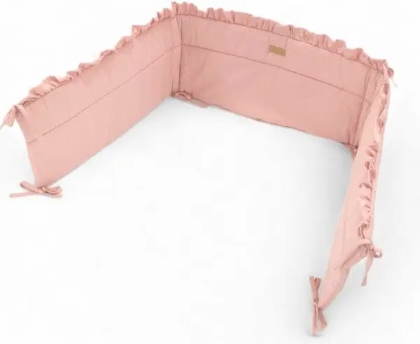 Soosie - Baby Bedomrander - FRILL - Bedbumper - Hoofdbeschermer - 180 x  30cm - Roze - Afbeelding 4